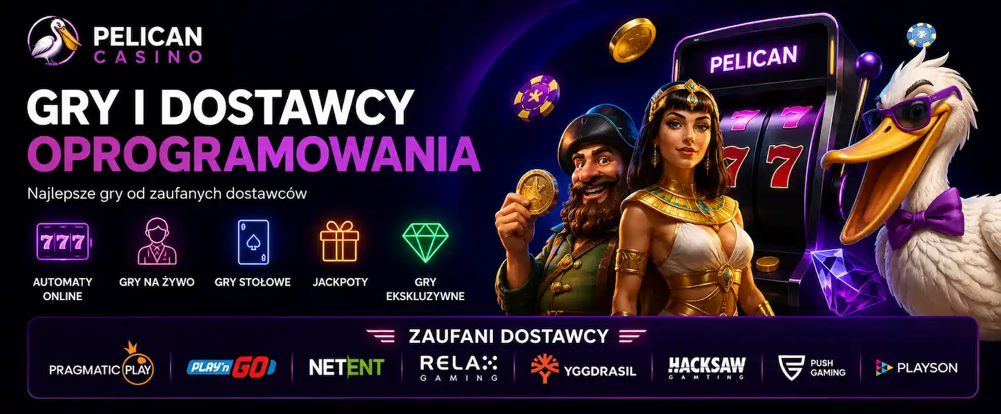 Gry w Pelican Casino obejmują automaty, gry na żywo i stołowe od renomowanych dostawców oprogramowania.